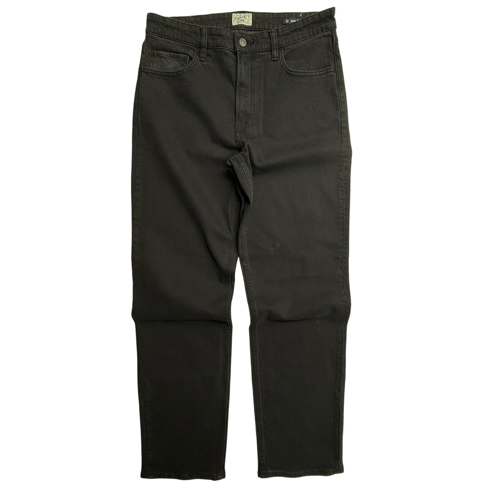 Faherty Black Stretch Jeans‎ Mens 30x28.5 Organic Cotton Straight Excellent